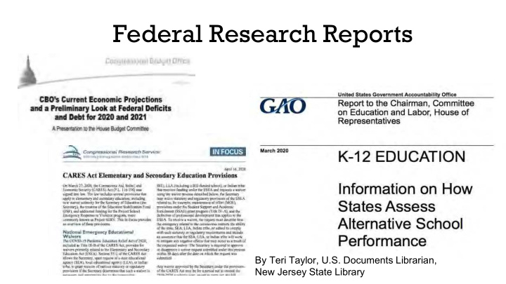 federal research reports