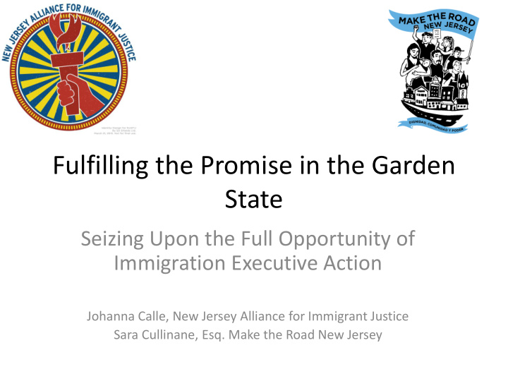 fulfilling the promise in the garden state