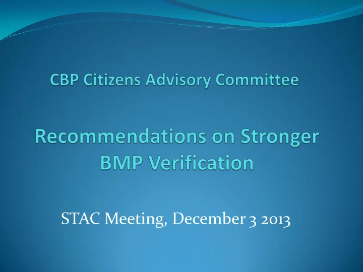 stac meeting december 3 2013