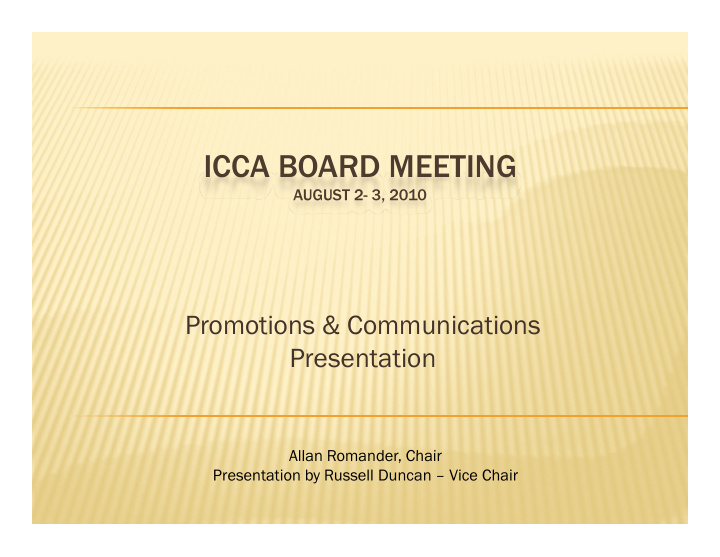 icca board meeting icca board meeting