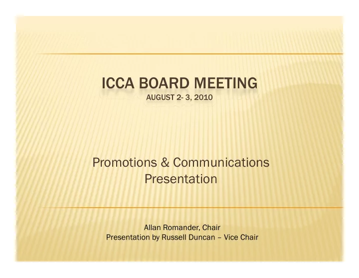 icca board meeting icca board meeting