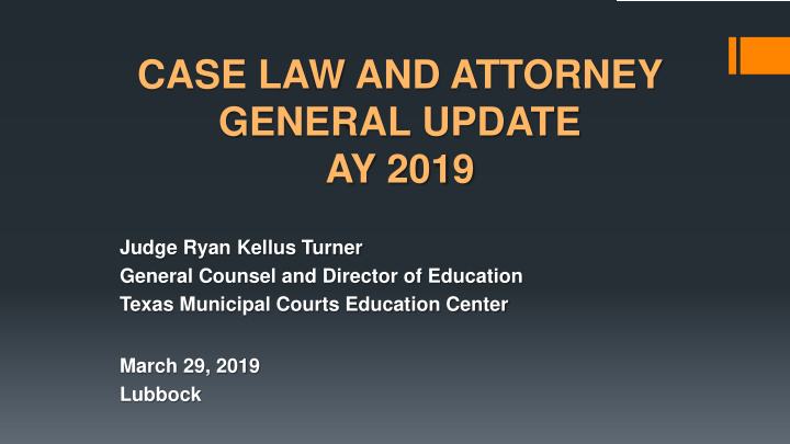 case law and attorney general update ay 2019