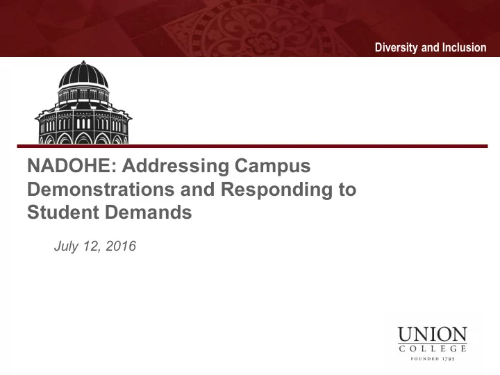 nadohe addressing campus demonstrations and responding to