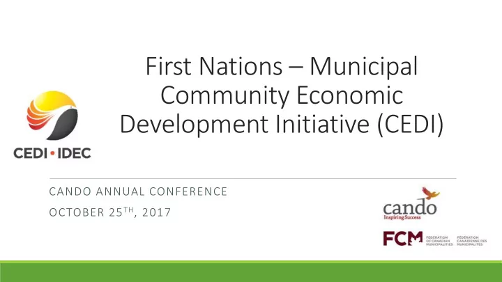 first nations municipal community economic development