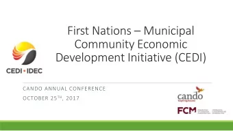 First Nations  Municipal  Community Economic  Development Initiative (CEDI)  CANDO ANNUAL
