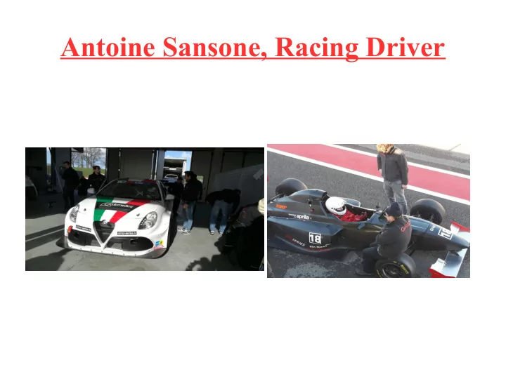 antoine sansone racing driver