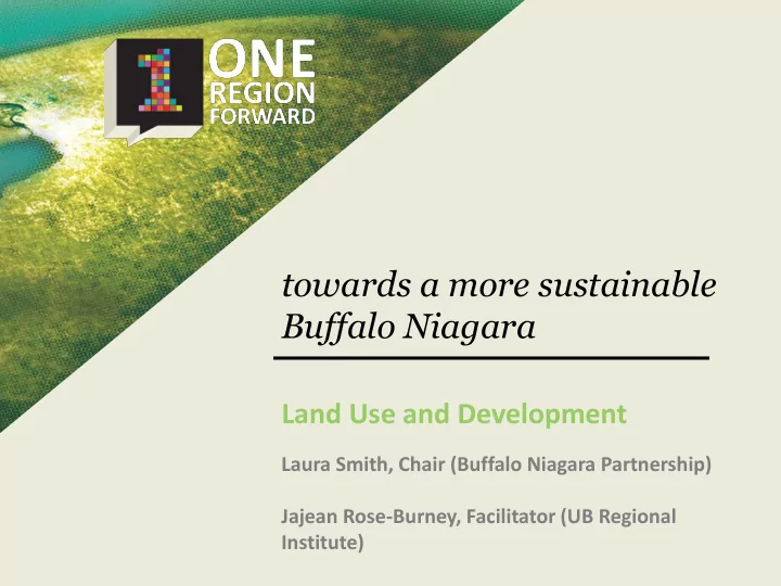towards a more sustainable buffalo niagara