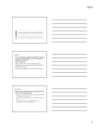 4/5/17  Assessing Opportunity, Expanding Mobility  Steven Sharpe, Legal Aid Society of Southwest