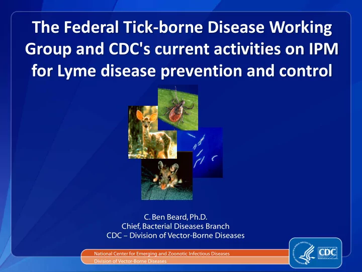 group and cdc s current activities on ipm