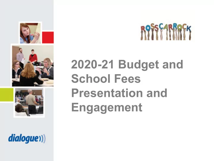 2020 21 budget and school fees presentation and