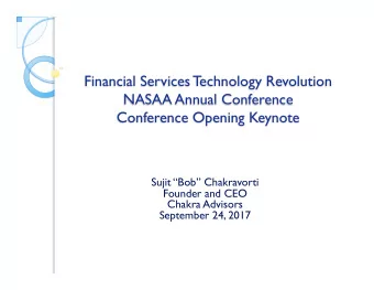 Financial Services Technology Revolution  NASAA Annual Conference  Conference Opening Keynote