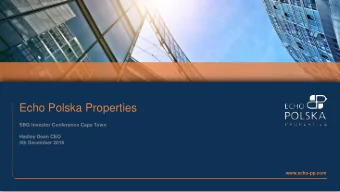 Echo Polska Properties  SBG Investor Conference Cape Town  Hadley Dean CEO  5th December 2016