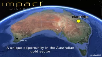 Blackridge  Perth HQ  October 2019  Disclaimer and Competent Persons Statement  What You Should