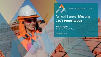Annual General Meeting  CEOs Presentation  Ivn Arriagada  Chief Executive Officer  20 May 2020