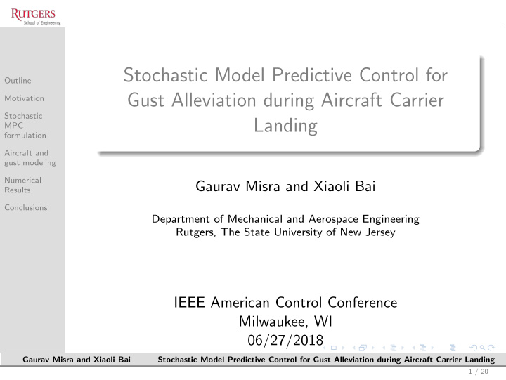 stochastic model predictive control for