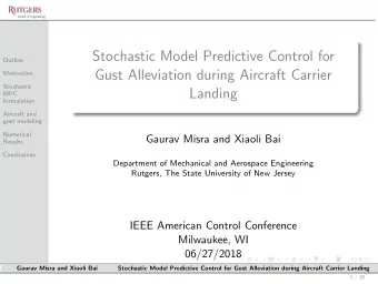 Stochastic Model Predictive Control for  Outline  Gust Alleviation during Aircraft Carrier
