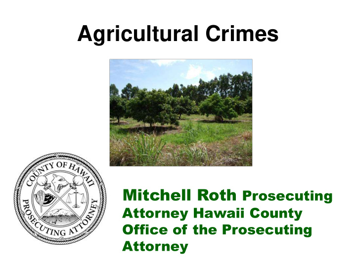 agricultural crimes