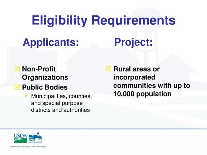 eligibility requirements