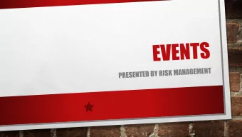 RISK MANAGEMENT ON EVENTS  PACIFIC ON-CAMPUS  PACIFIC OFF-CAMPUS  THIRD PARTY  THIS EVENT TYPE