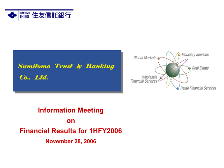 information meeting on financial results for 1hfy2006