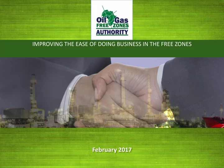 february 2017 what is ease of doing business
