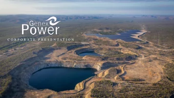 C O R P O R A T E  P R E S E N T A T I O N  The Climate Council Case Study: Kidston  About Genex