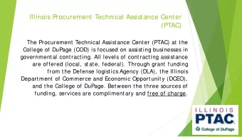 Illinois Procurement Technical Assistance Center  (PTAC)  The Procurement Technical Assistance