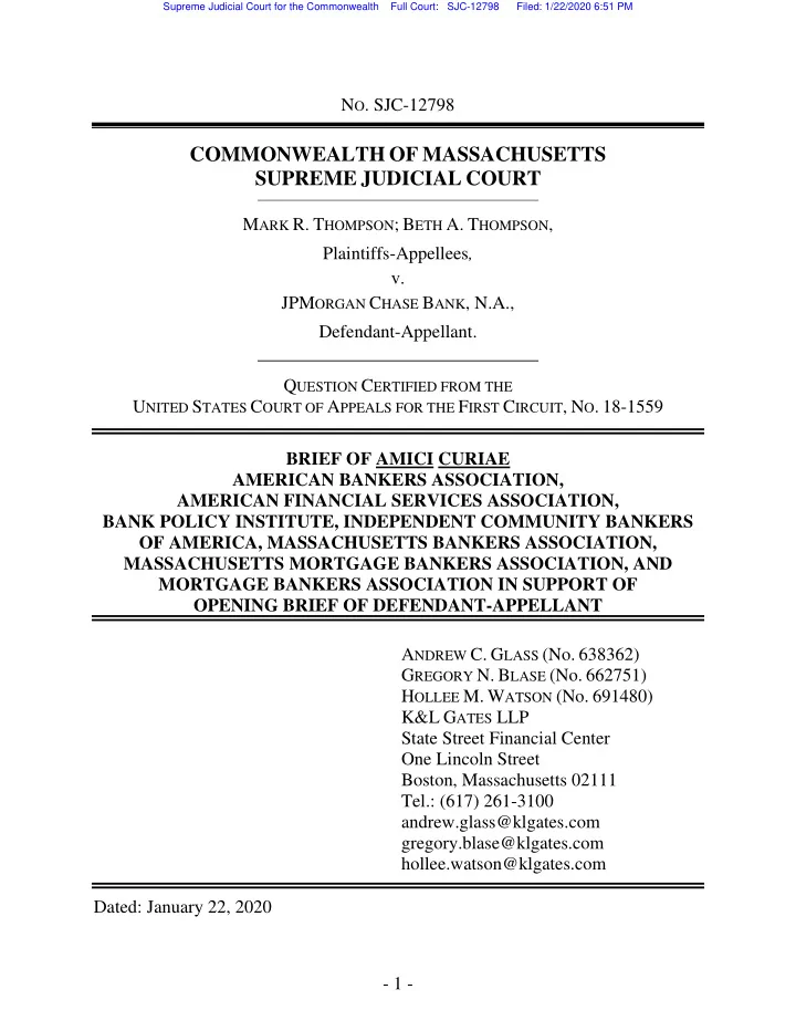 commonwealth of massachusetts supreme judicial court