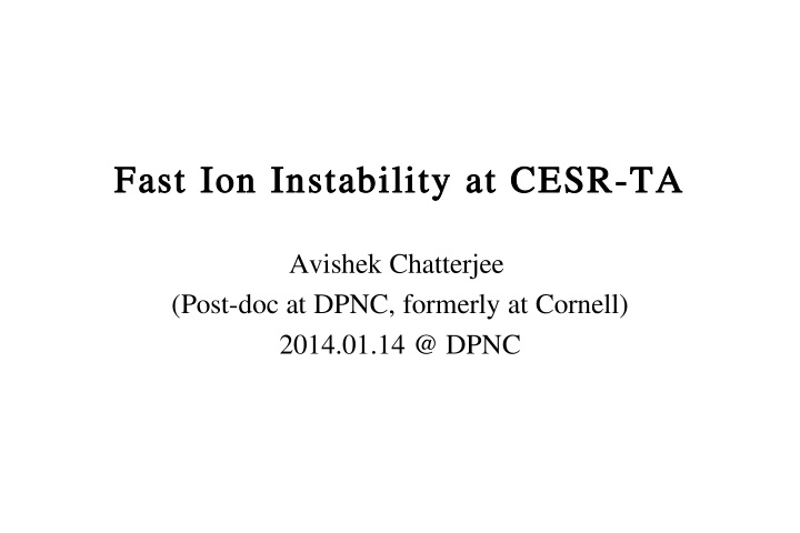 fast ion instability at cesr ta