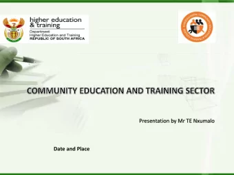 Presentation by Mr TE Nxumalo  Date and Place  Presentation Outline  1. PSET System  2. DHET budget