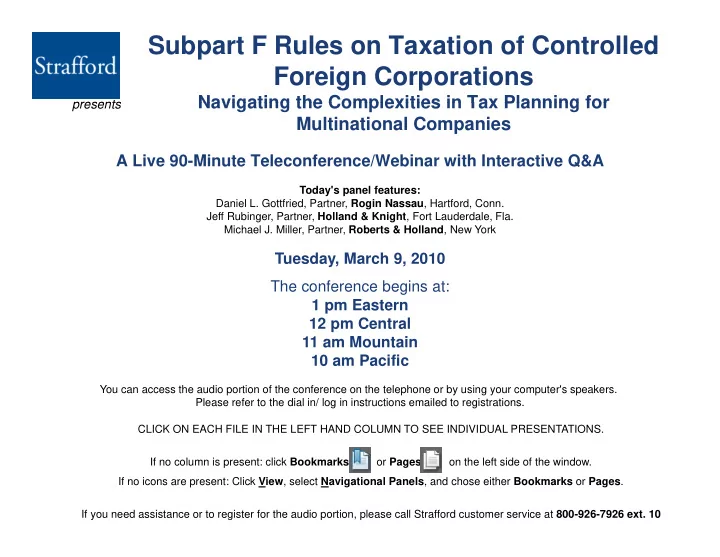 subpart f rules on taxation of controlled foreign