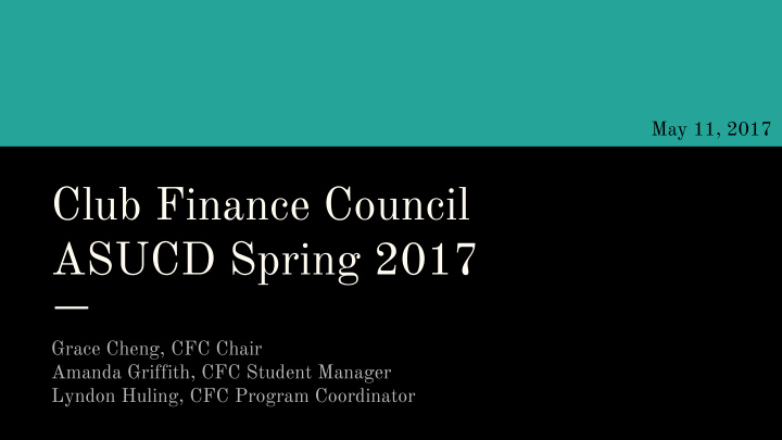 club finance council asucd spring 2017