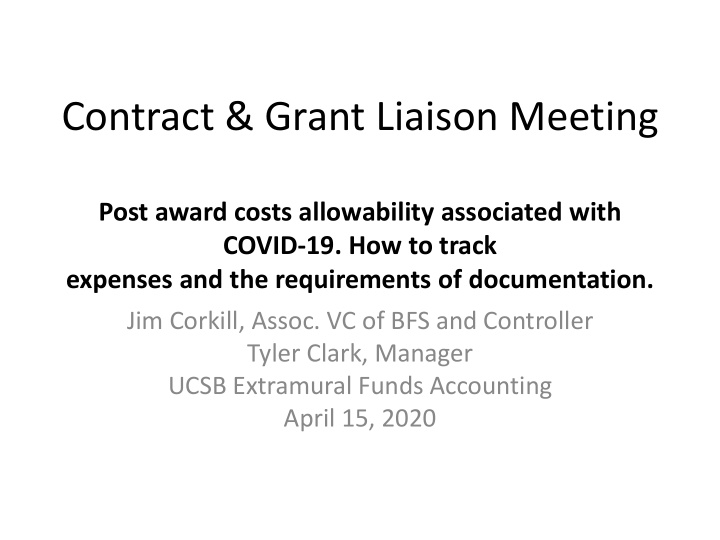 post award costs allowability associated with covid 19