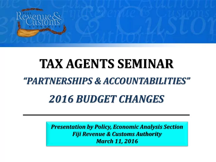 tax agents seminar