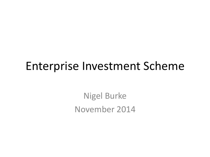 enterprise investment scheme