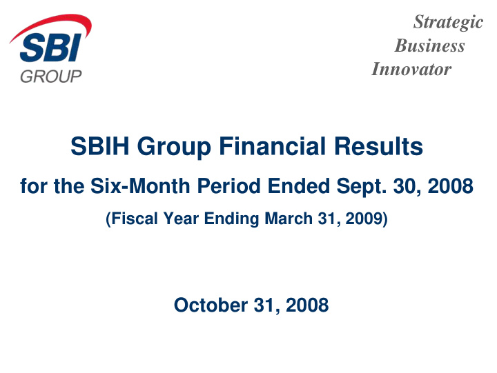 sbih group financial results