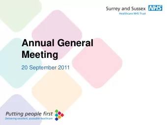 Presentation Title  Annual General  36pt Arial Bold  Meeting  Sub heading 24pt Arial  20 September