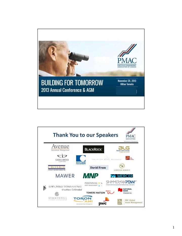 thank you to our speakers