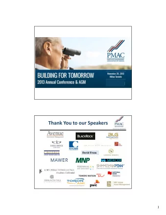 Thank You to our Speakers  David Frum  2  1  Thank You to our Sponsors  DIAMOND SPONSOR  3  Thank