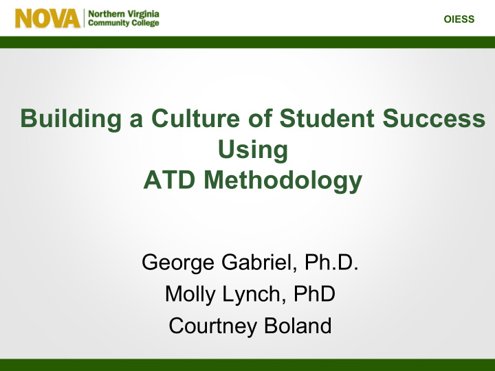 building a culture of student success using atd