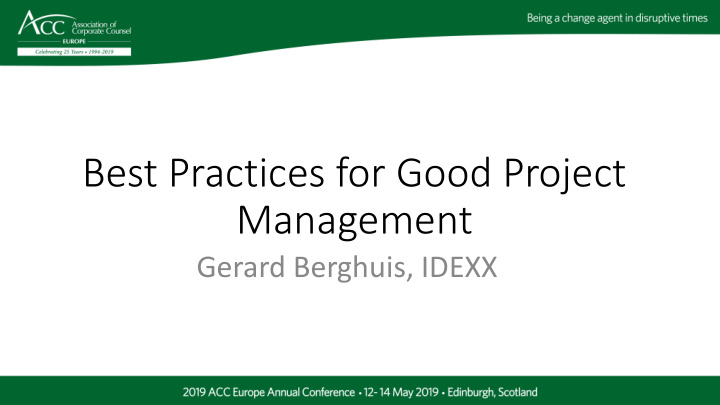best practices for good project click to add title click