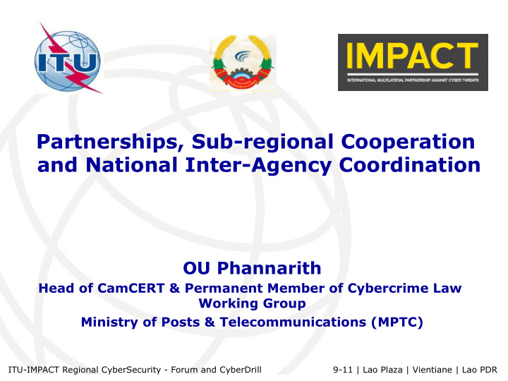 partnerships sub regional cooperation and national inter