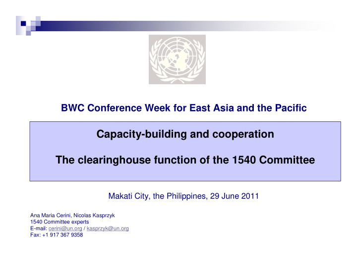 capacity building and cooperation the clearinghouse