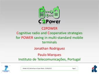 Cognitive radio and Cooperative strategies  for POWER saving in multi-standard mobile  terminals