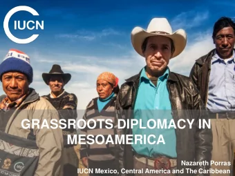 GRASSROOTS DIPLOMACY IN  MESOAMERICA  Nazareth Porras  IUCN Mexico, Central America and The
