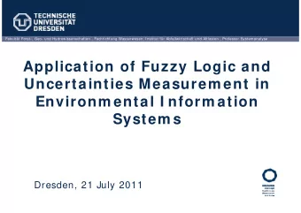 Application of Fuzzy Logic and  Uncertainties Measurem ent in  Environm ental I nform ation  System