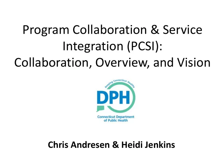 collaboration overview and vision