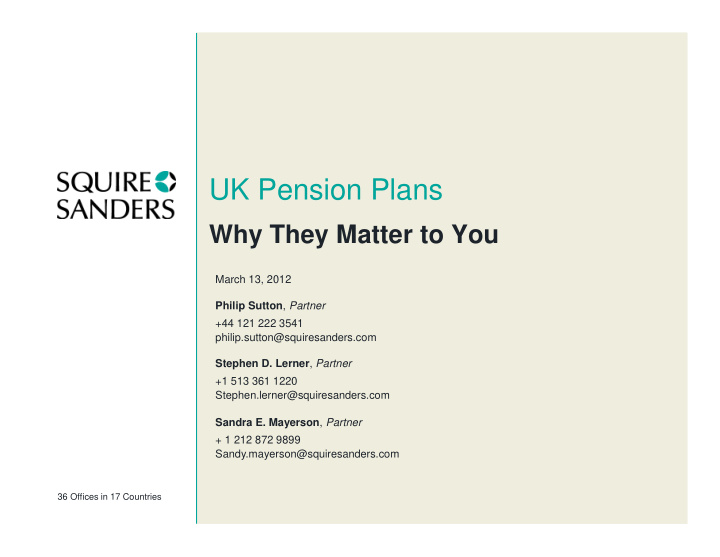 uk pension plans