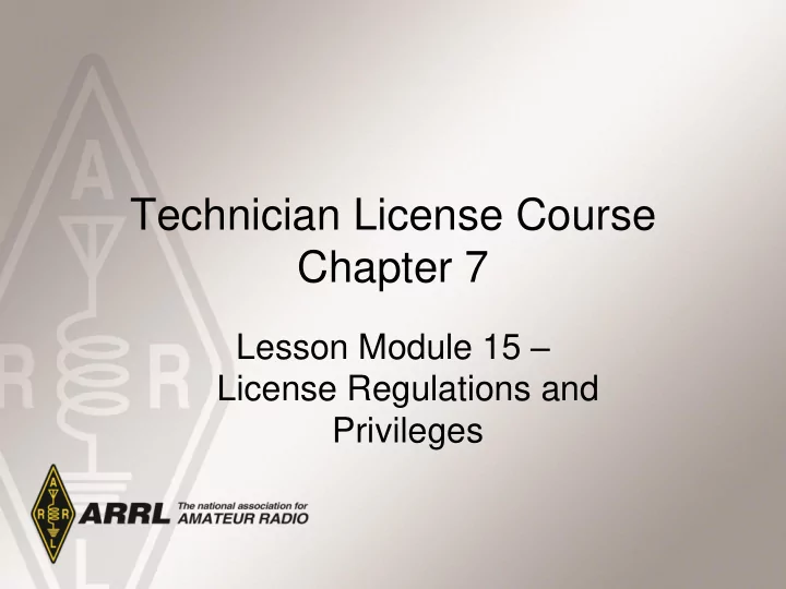 technician license course