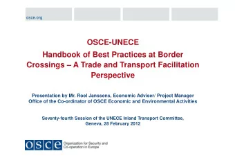 OSCE-UNECE  Handbook of Best Practices at Border  Crossings  A Trade and Transport Facilitation